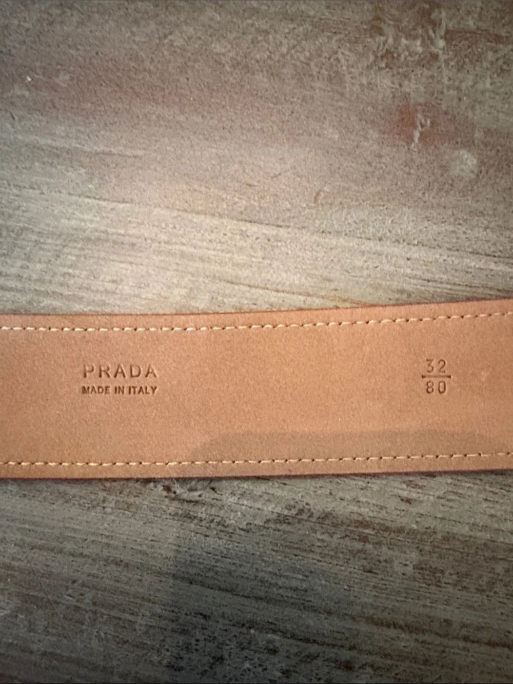 Prada Orange Leather Belt with Gold Hardware